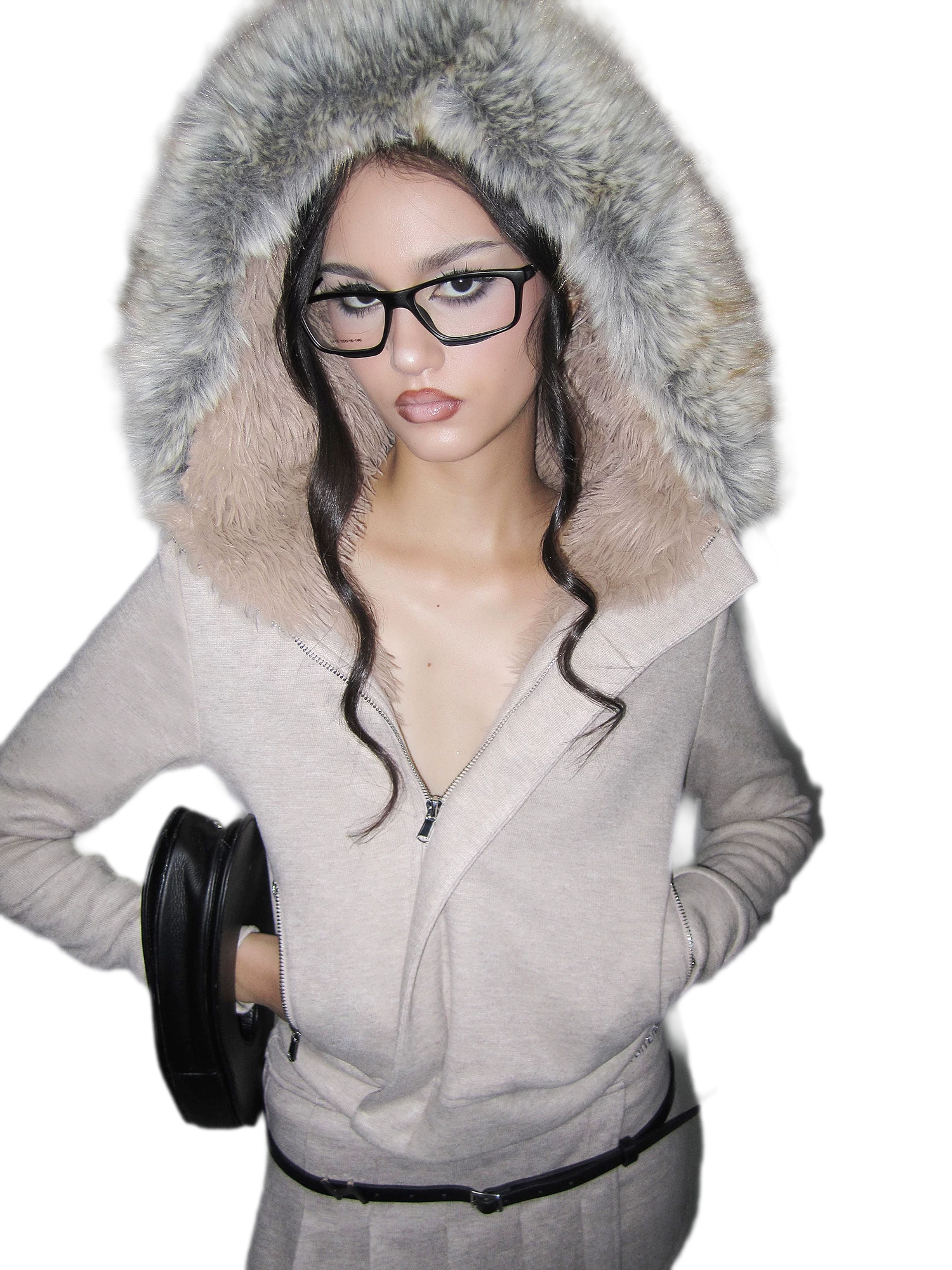Hooded Plush Zip Set