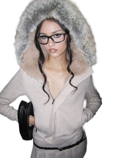 Hooded Plush Zip Set