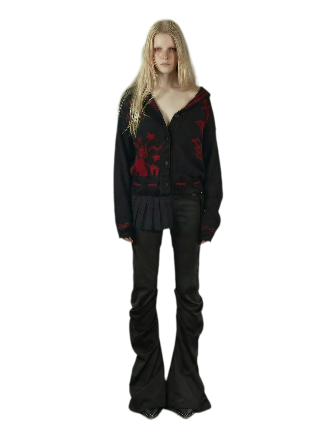 Punk Sailor Collar Knit Cardigan