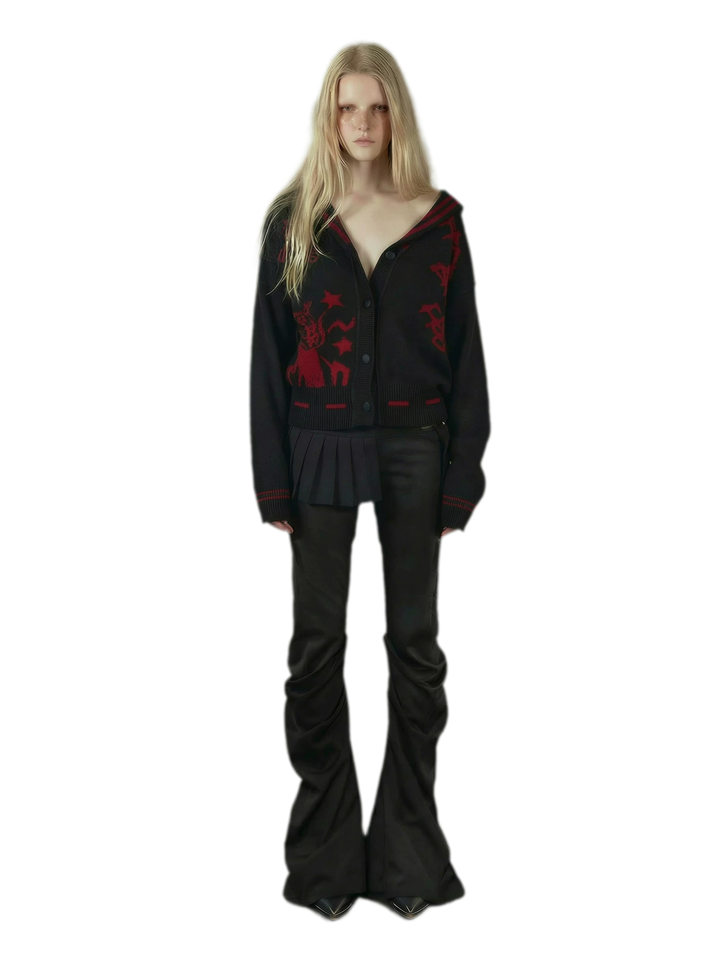 Punk Sailor Collar Knit Cardigan