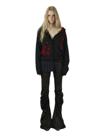 Punk Sailor Collar Knit Cardigan