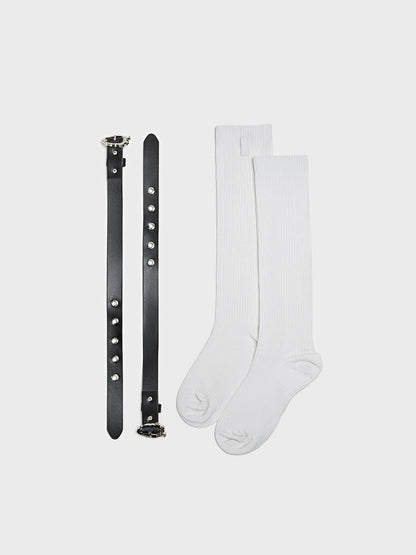 Leather Strap Socks