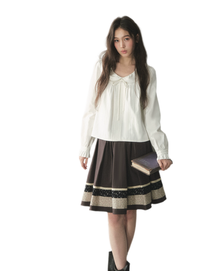 Camisa de Lyocell con ribete de encaje