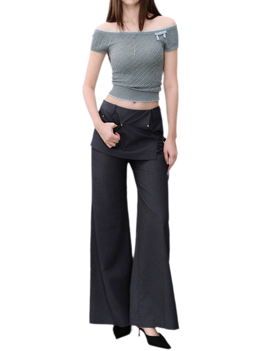 Riveted Wide-Leg Pants