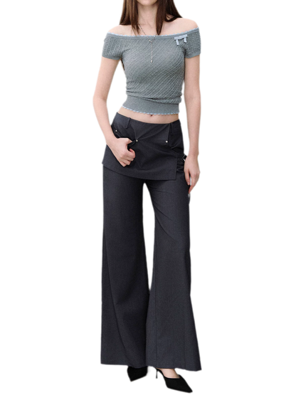 Riveted Wide-Leg Pants