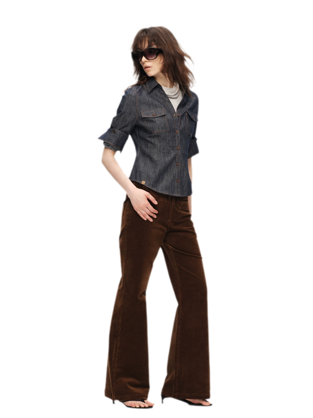 Contrast Stitch V-Neck Shirt
