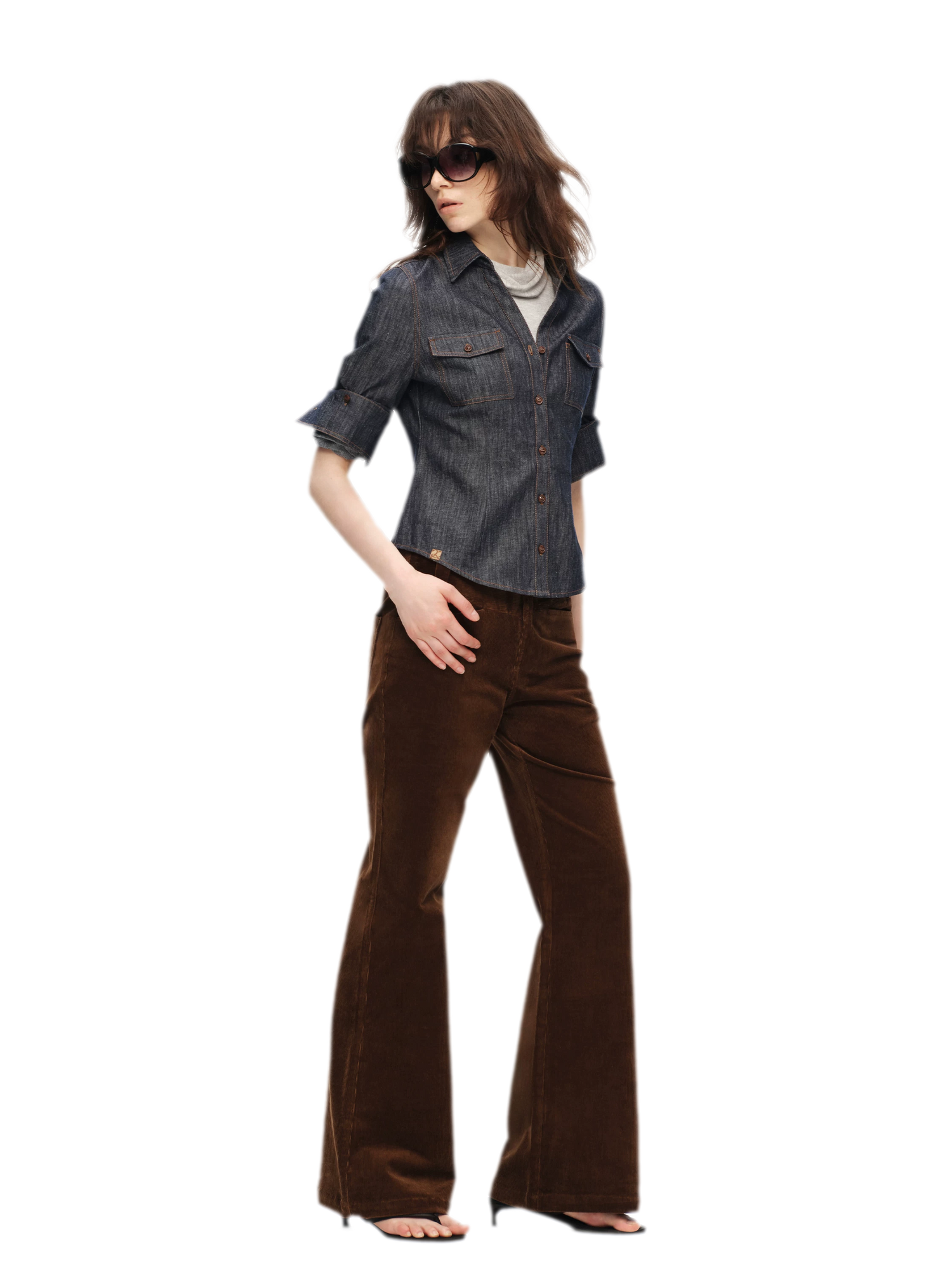 Contrast Stitch V-Neck Shirt