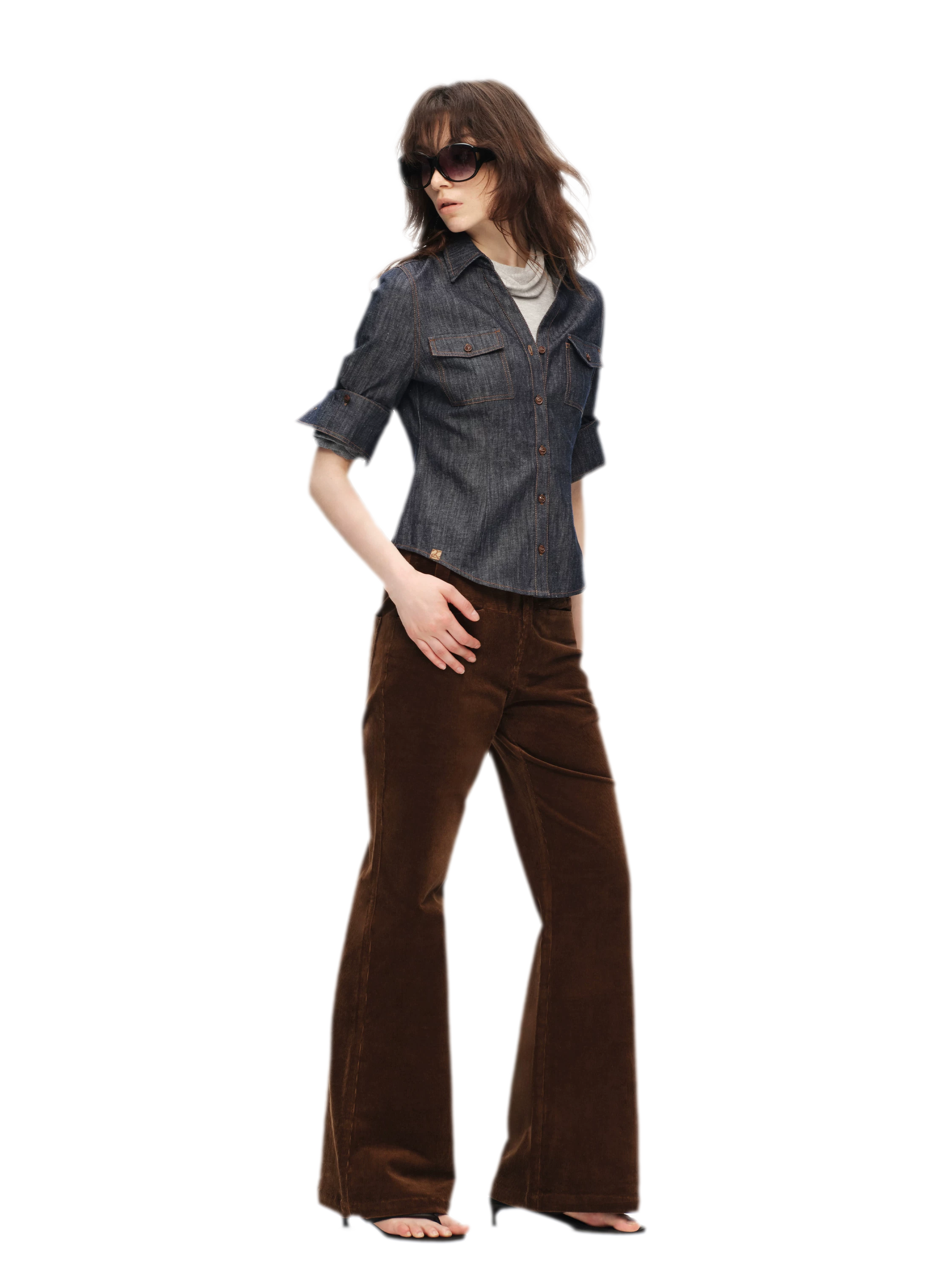 Contrast Stitch V-Neck Shirt