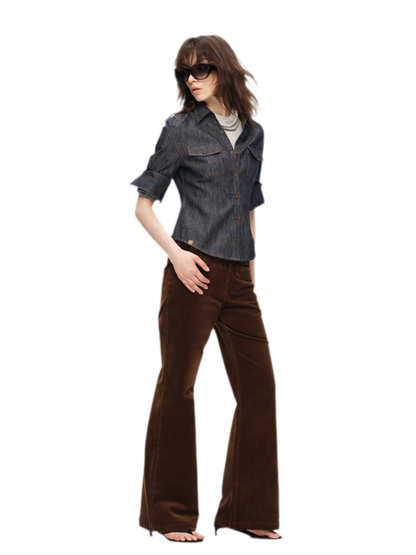 Contrast Stitch V-Neck Shirt