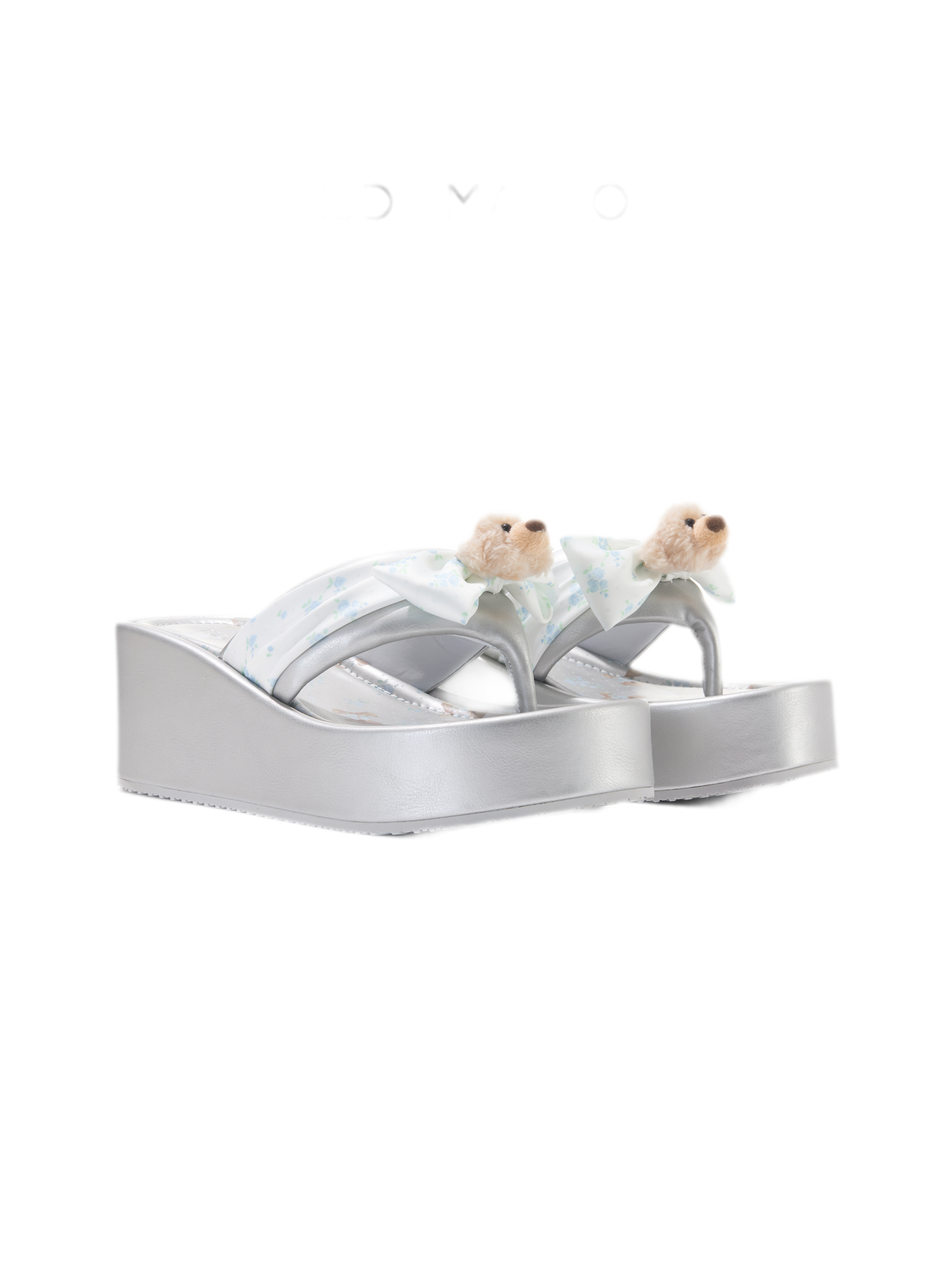 Floral Wedge Thong Sandals