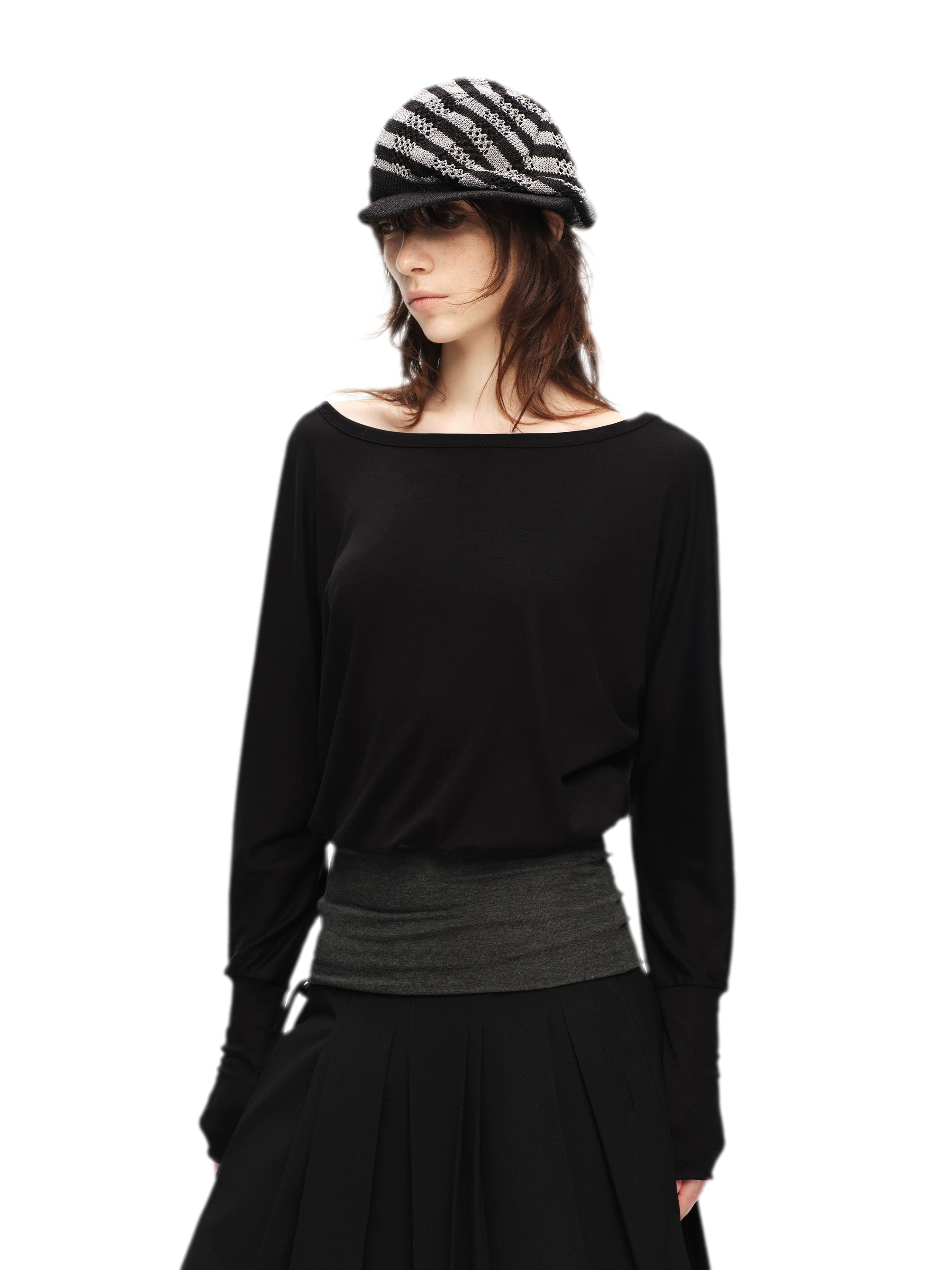 Lyocell Asymmetric Off-Shoulder Top