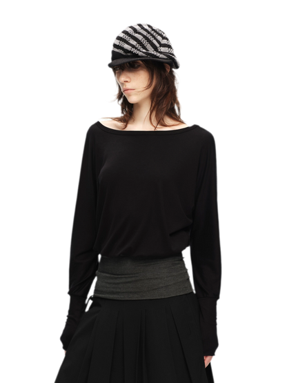 Lyocell Asymmetric Off-Shoulder Top