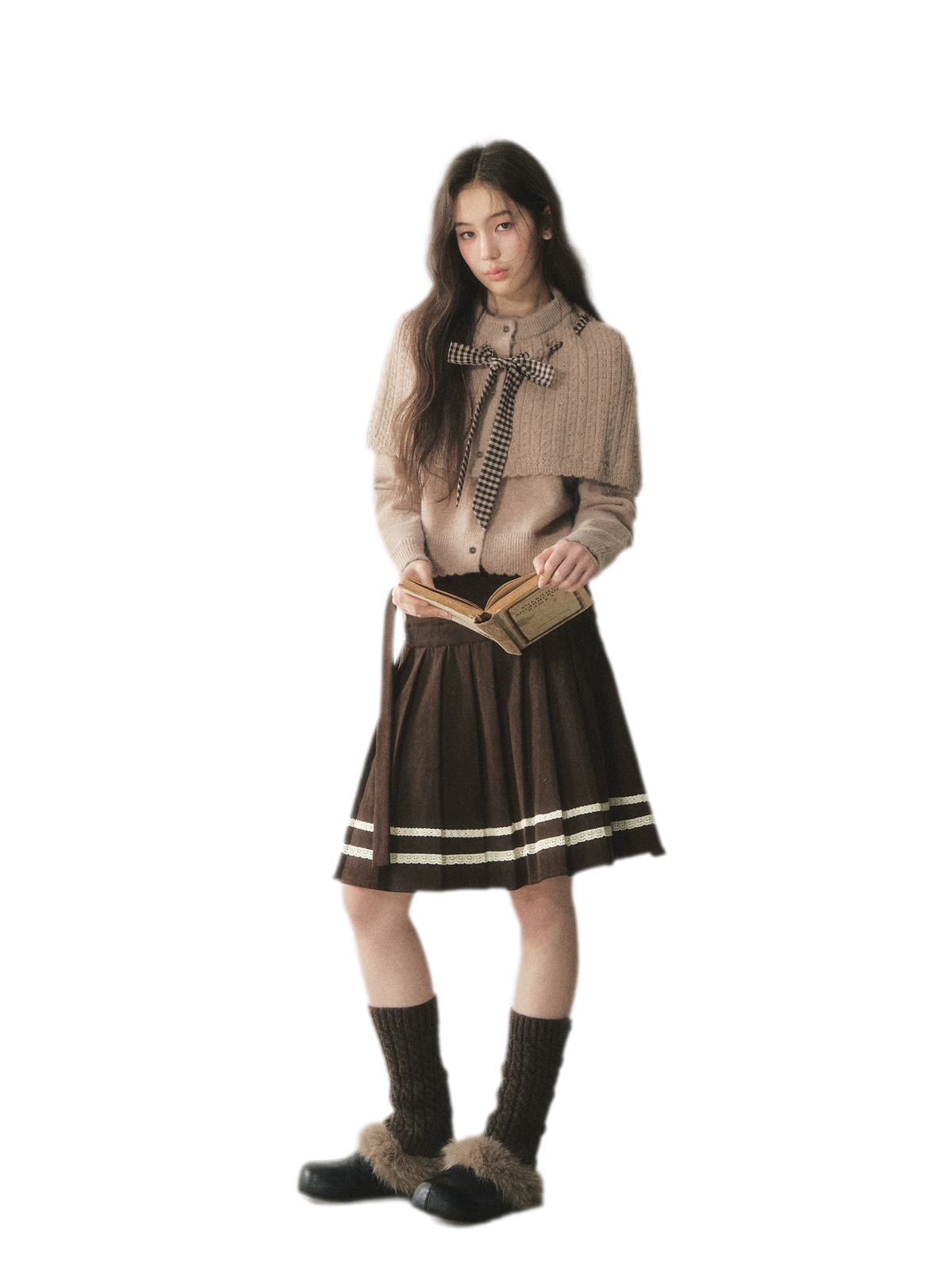 Cable Knit Cape Cardigan Set — Load image 2 in gallery view