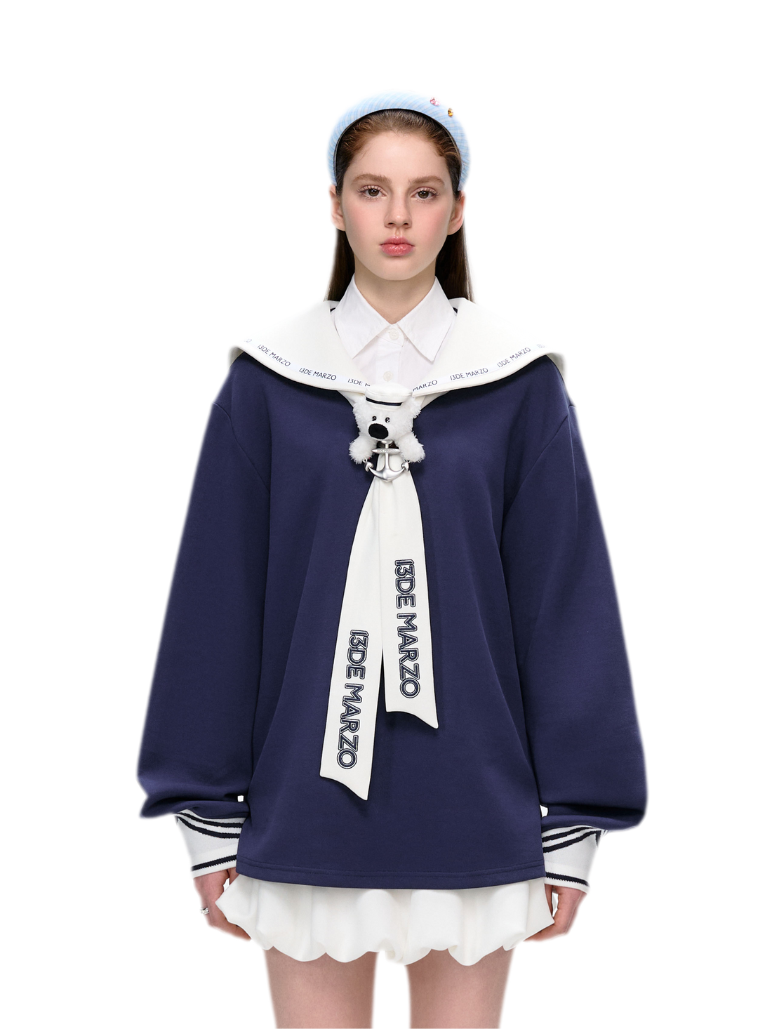 Sailor Collar Long Sleeve Top