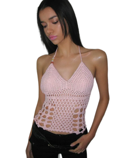 Handmade Crochet V-Neck Top