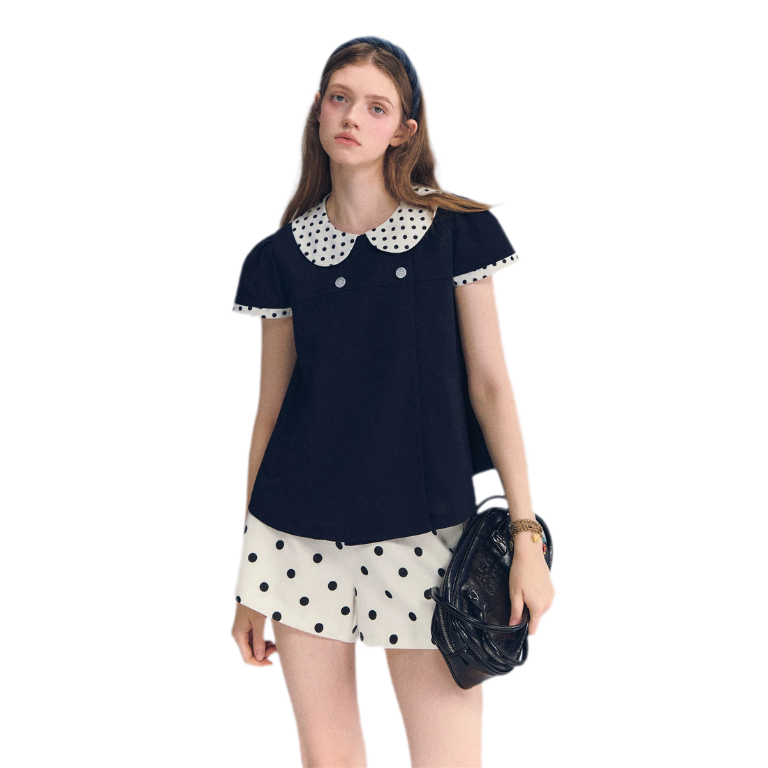 Polka Dot Doll Collar Top