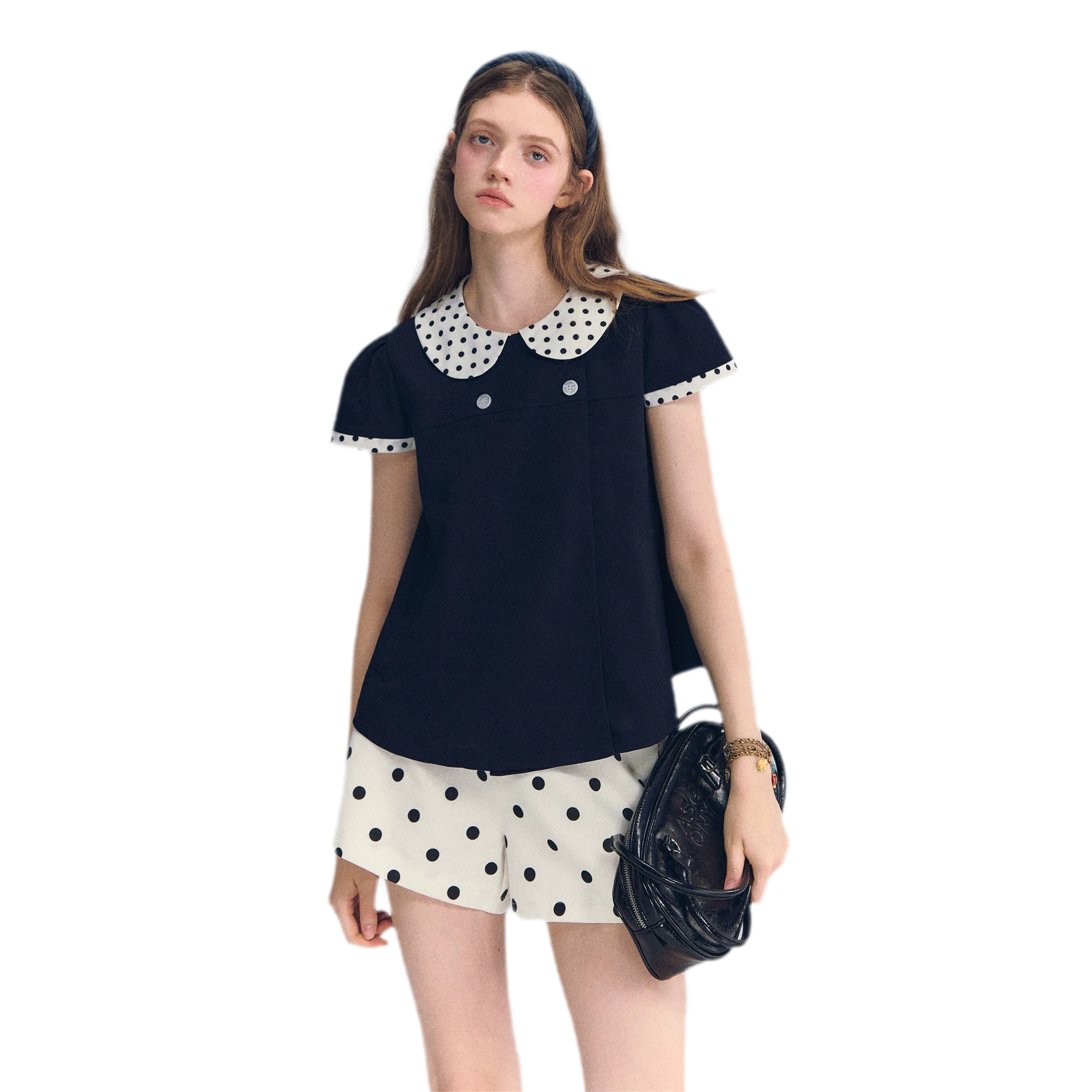 Polka Dot Doll Collar Top