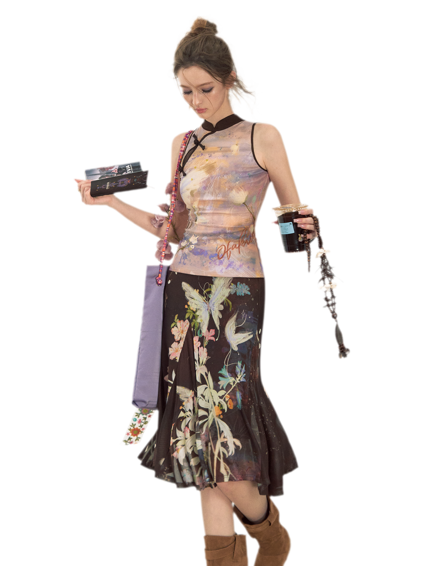 Tiger Eye Butterfly New Chinese Style Fashion Set