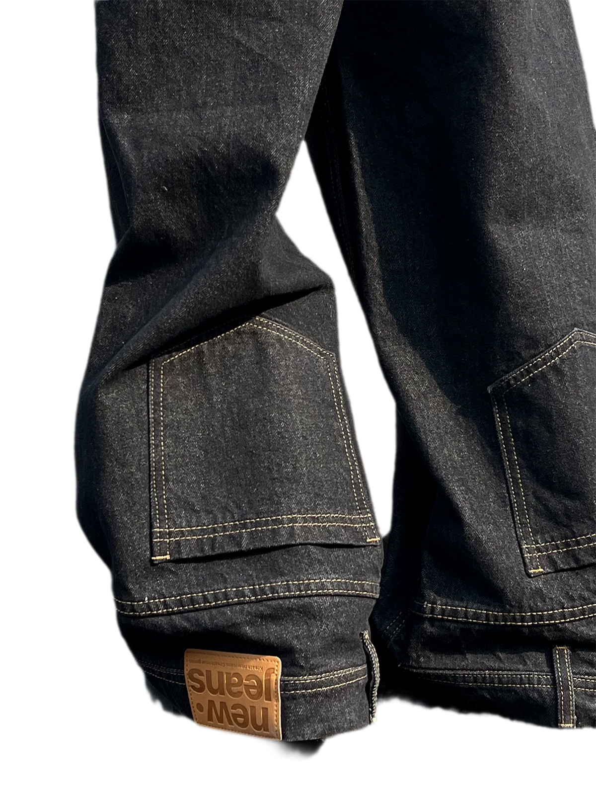 Washed Denim Wide-Leg Jeans