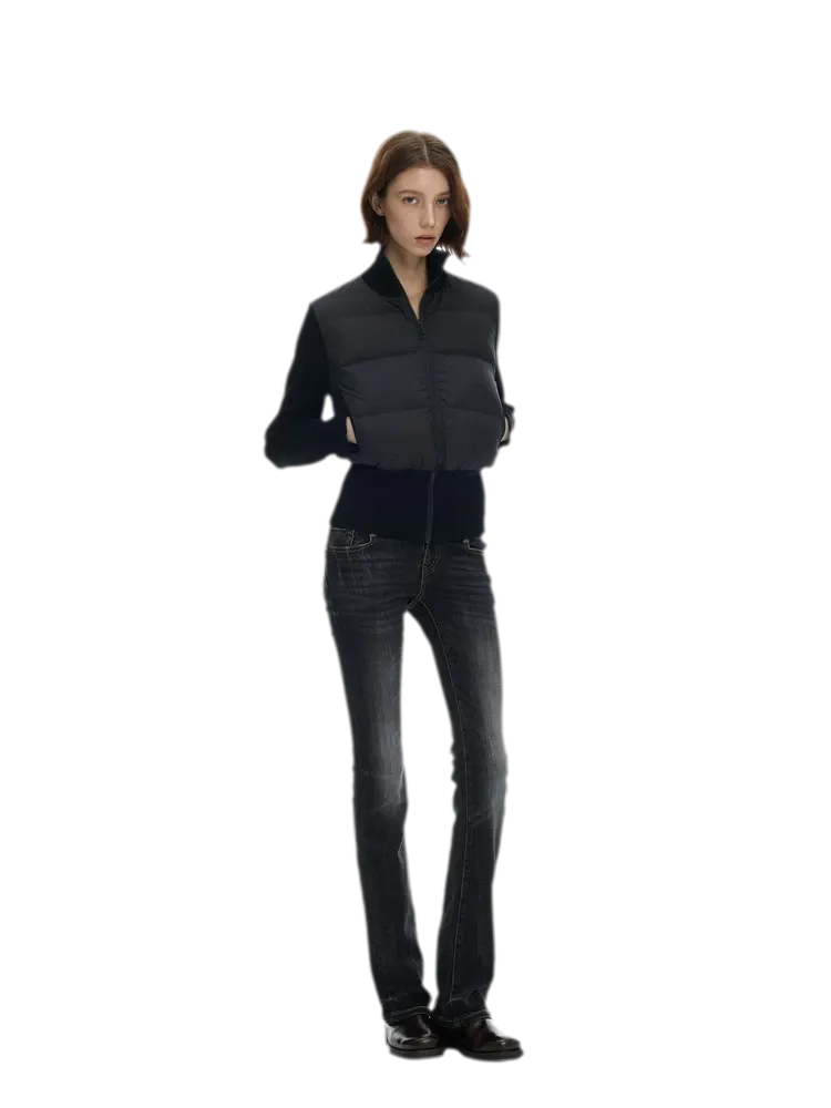 Washed Low-Rise Flare Jeans