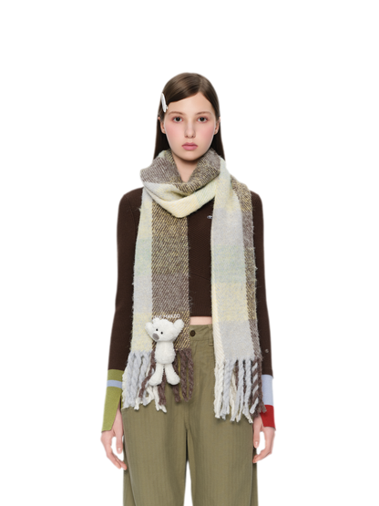 Yarn-Dyed Brushed Fringe Scarf