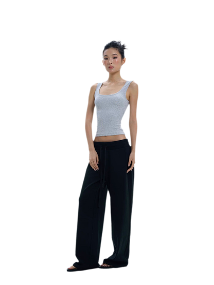 Wide-Leg Drawstring Sweatpants