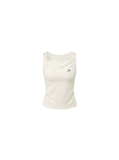 Star Pleated Sleeveless Top