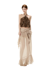 CYNR Sheer Ruffle High-Slit Skirt – view 3