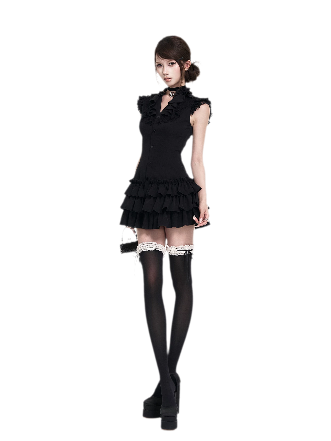 Lace Ruffle Dress Set