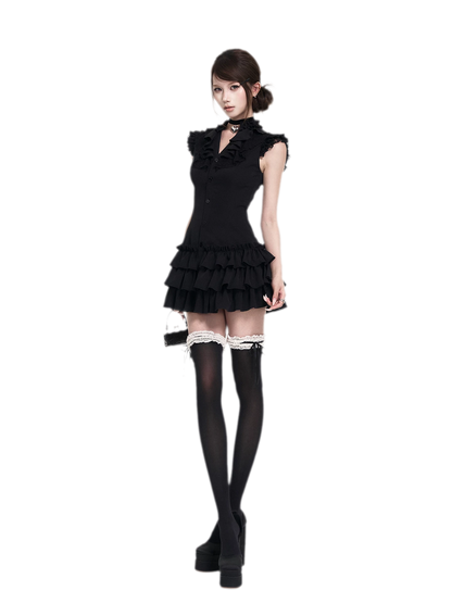 Lace Ruffle Dress Set