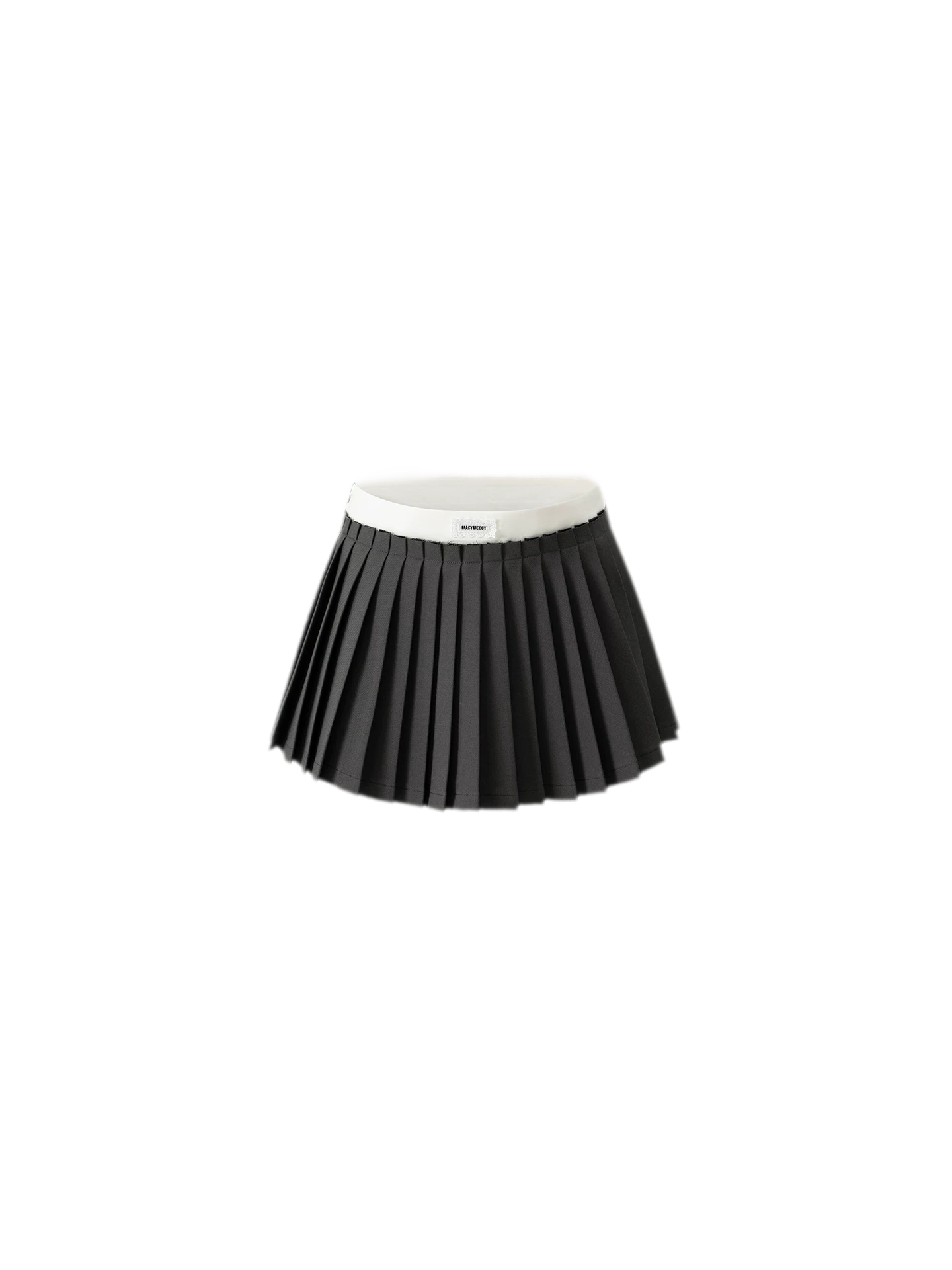 Contrast Pleated A-Line Mini Skirt