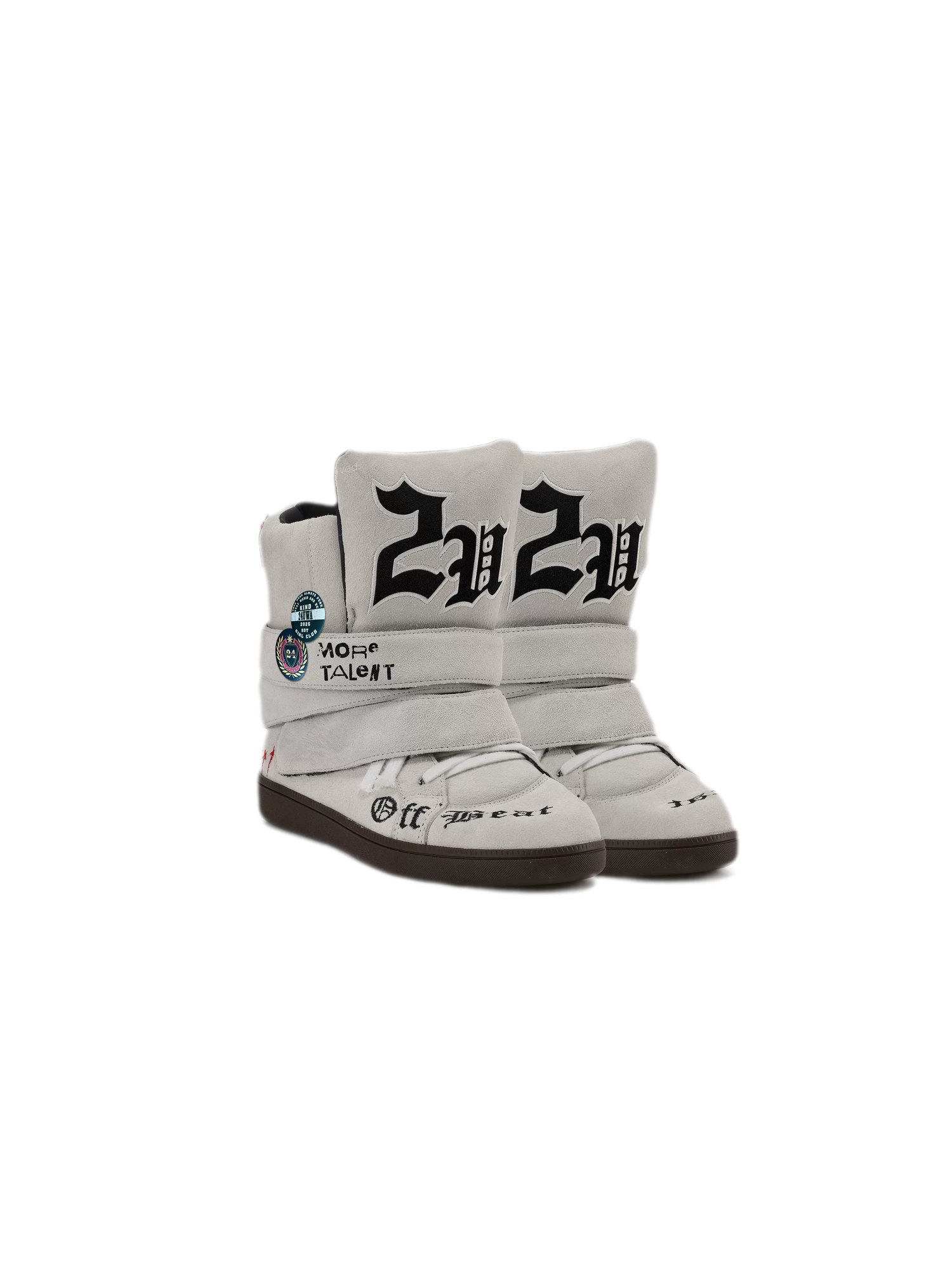 24ANS x UWA Embroidered Suede High-Top Sneakers