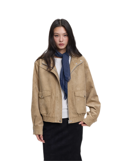 Faux Suede Structured Jacket
