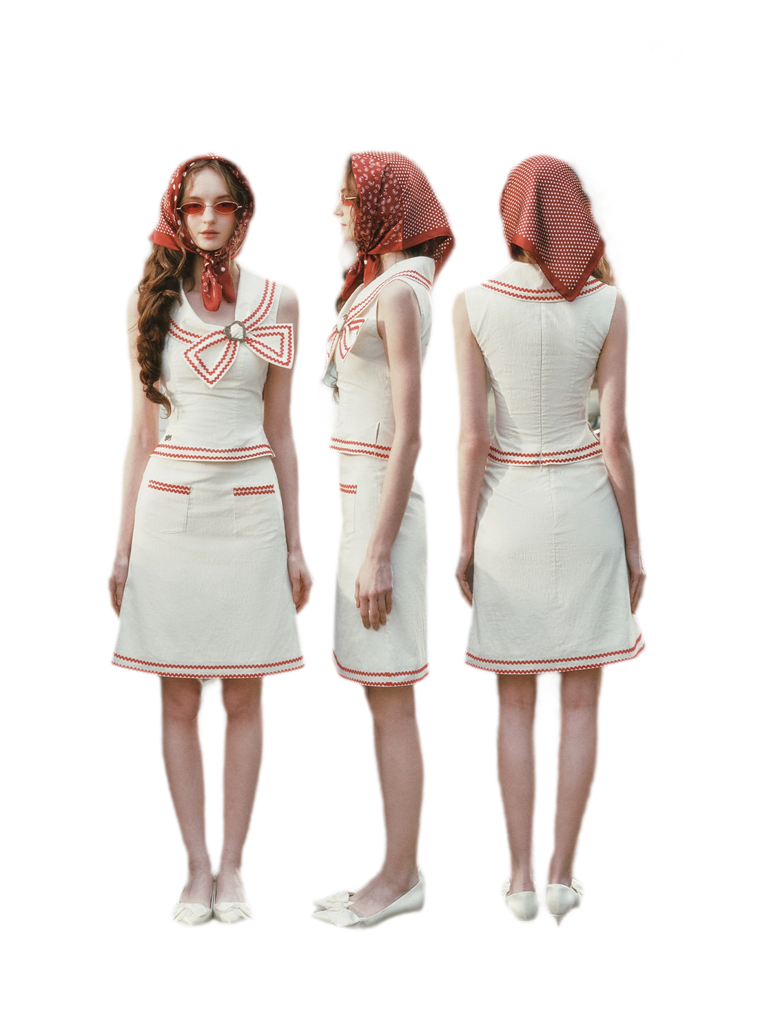 Tailored Bow Collar Set