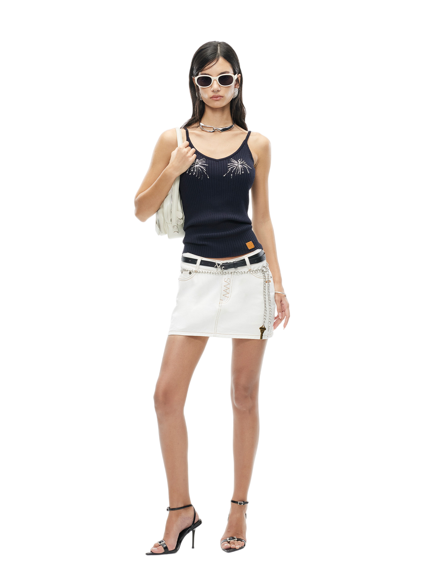 Equestrian Denim Mini Skirt
