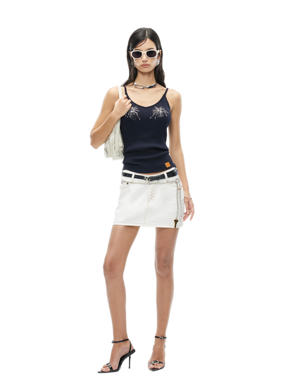 Equestrian Denim Mini Skirt