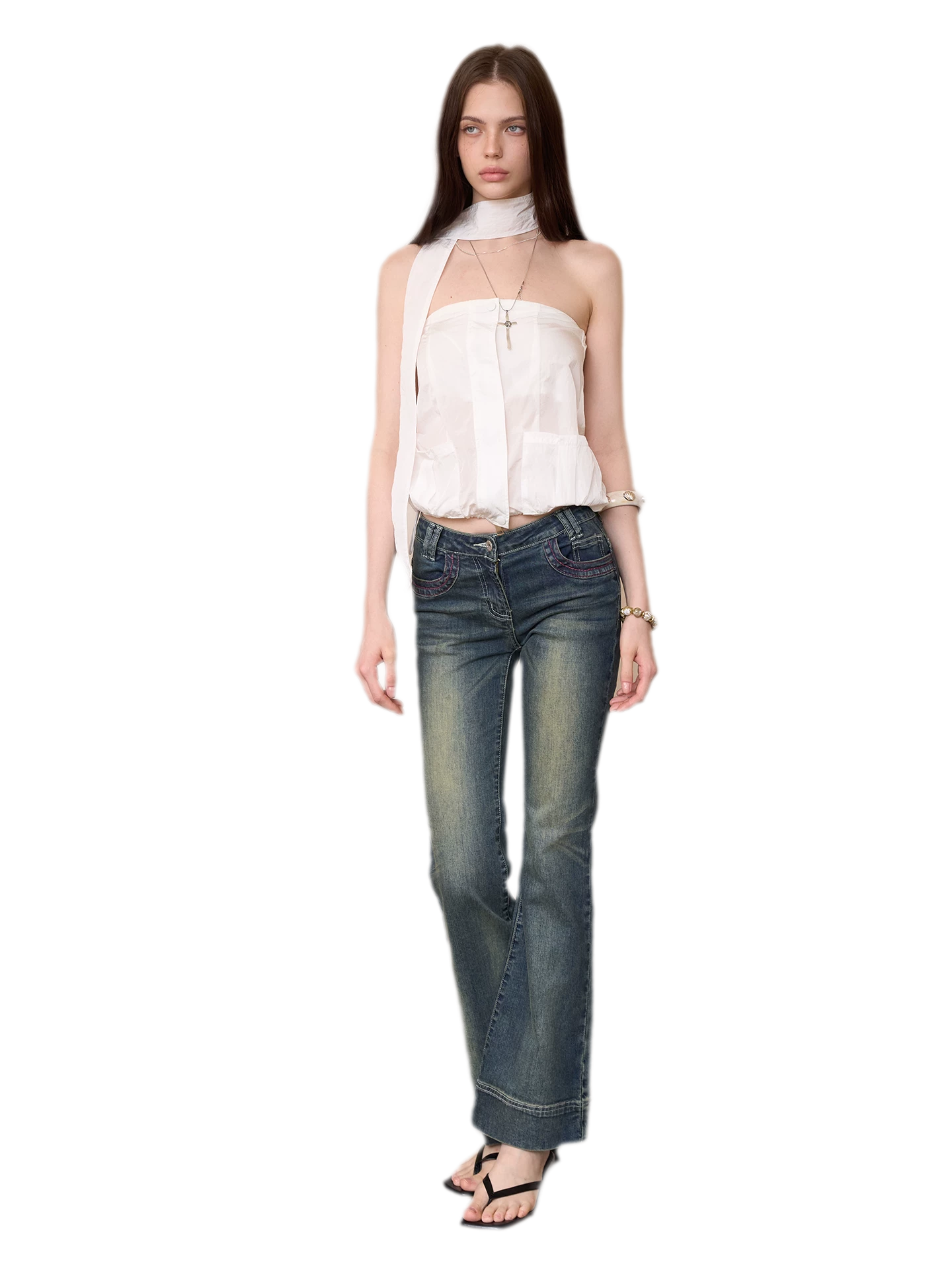 Sheer Bustier Strapless Top
