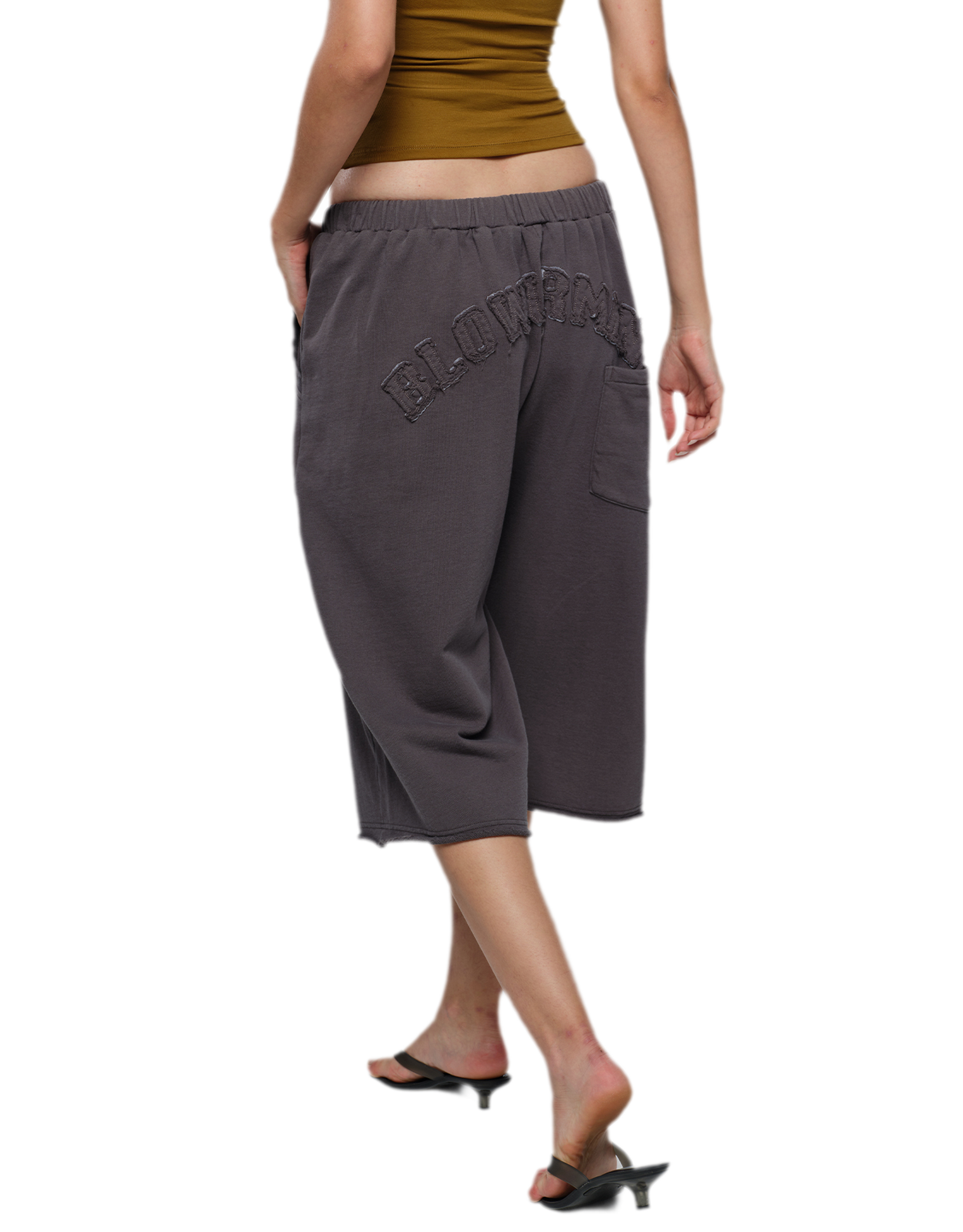 Wide-Leg Cropped Sweatpants