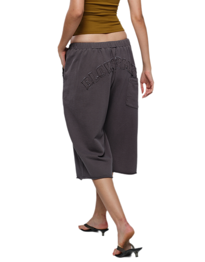 Wide-Leg Cropped Sweatpants