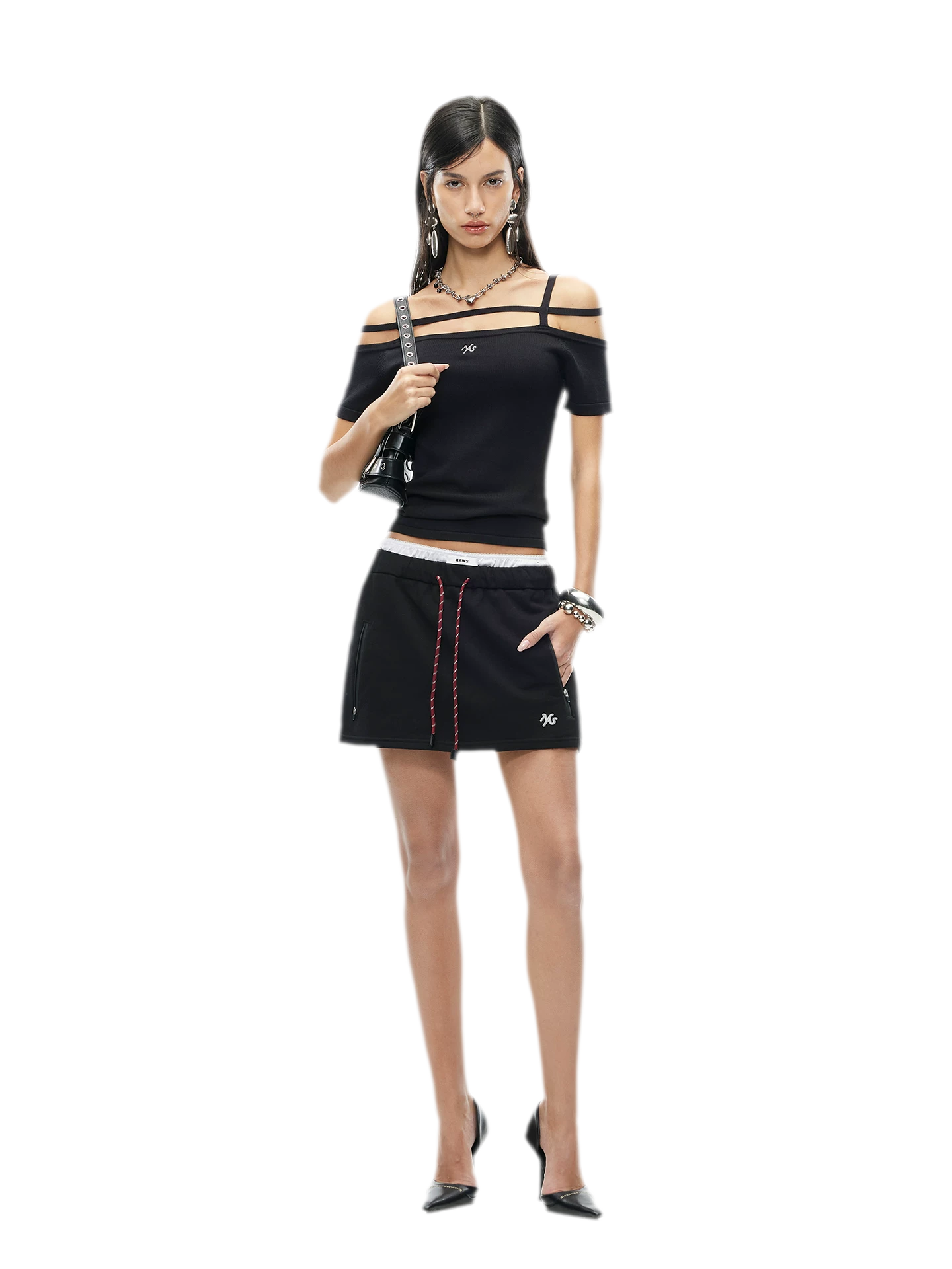 Cross-Strap Ice Feel Slim Tee