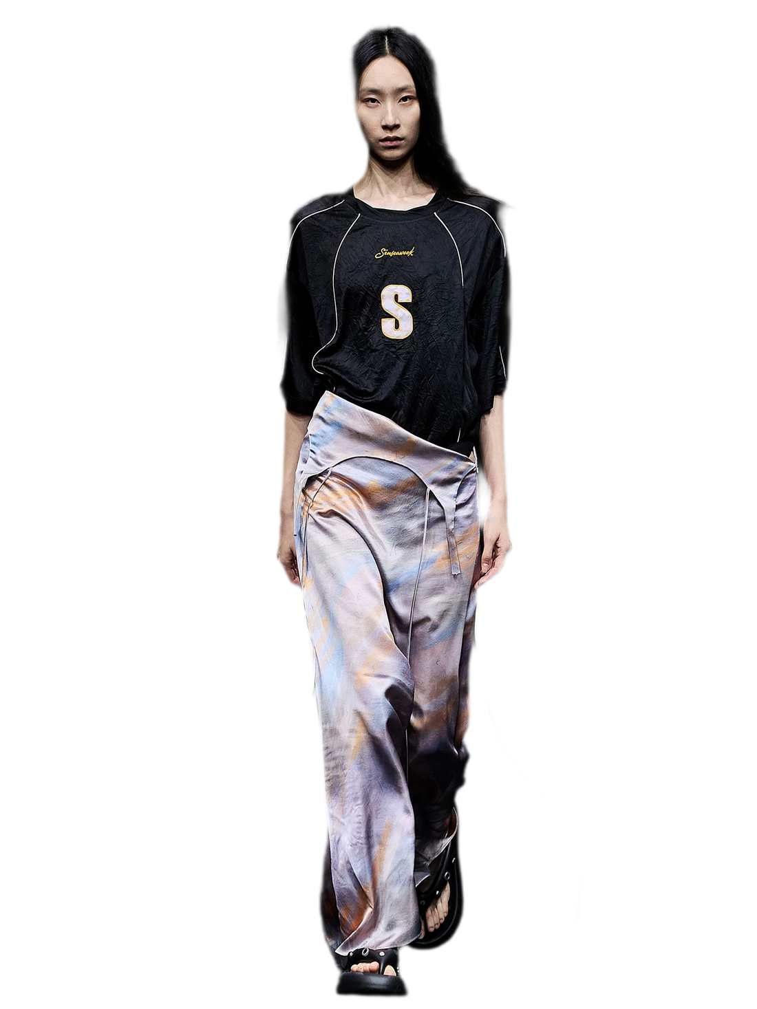 Draped A-Line Skirt