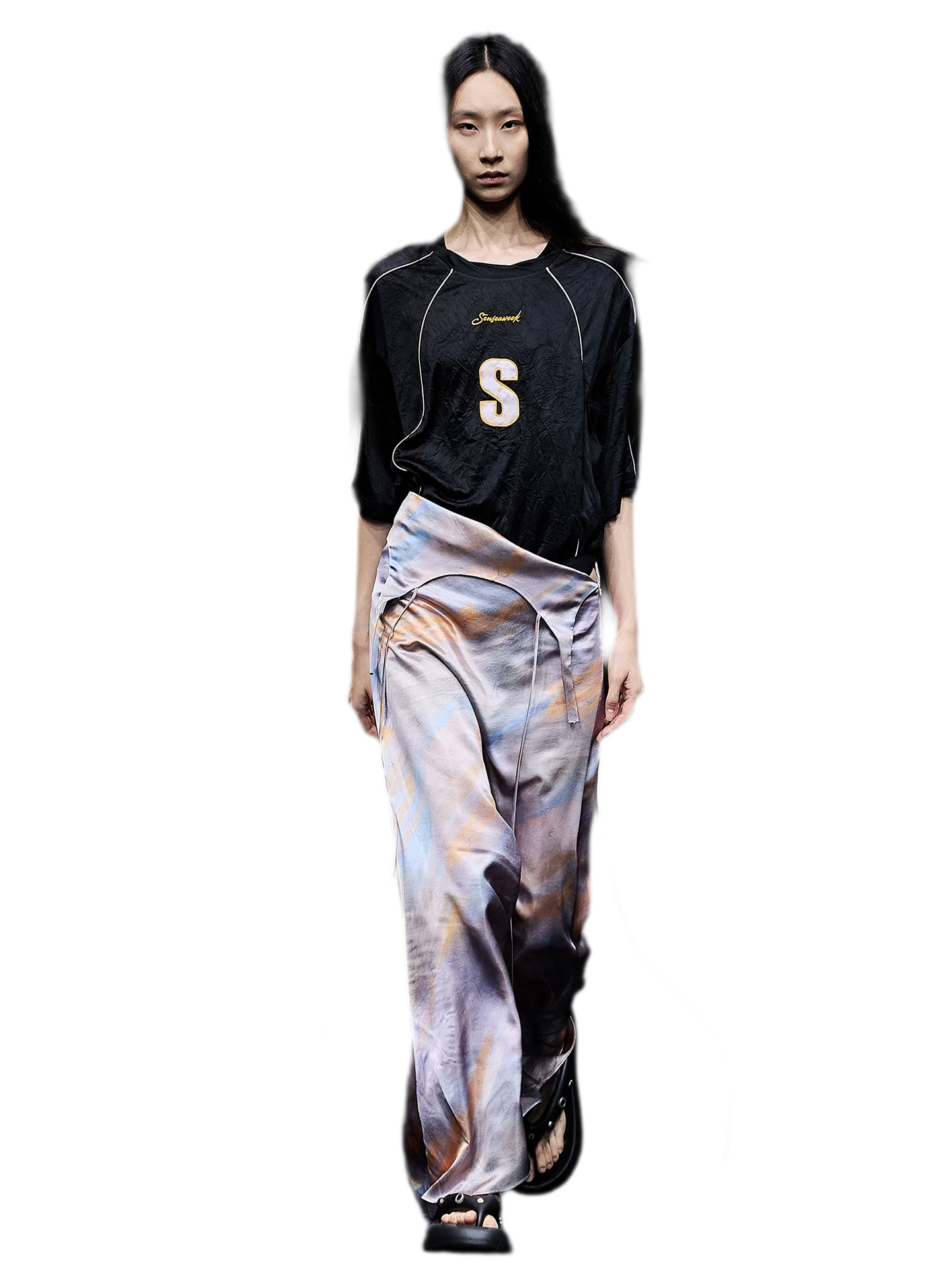 Draped A-Line Skirt