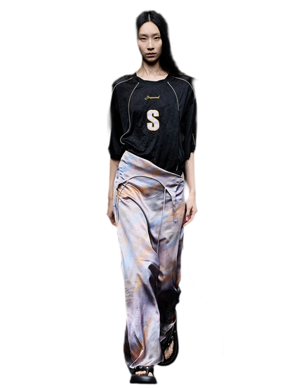 Draped A-Line Skirt