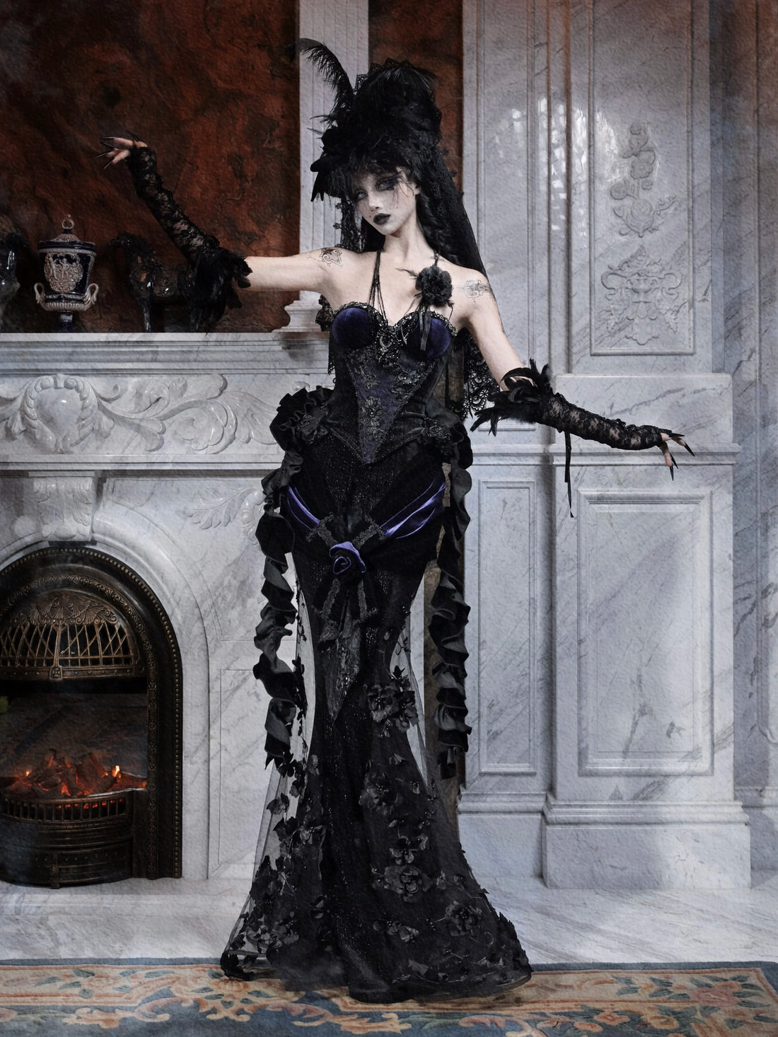 Rhinestone Velvet Gothic Corset