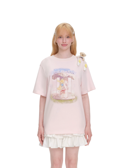 Carousel Print Loose T-shirt