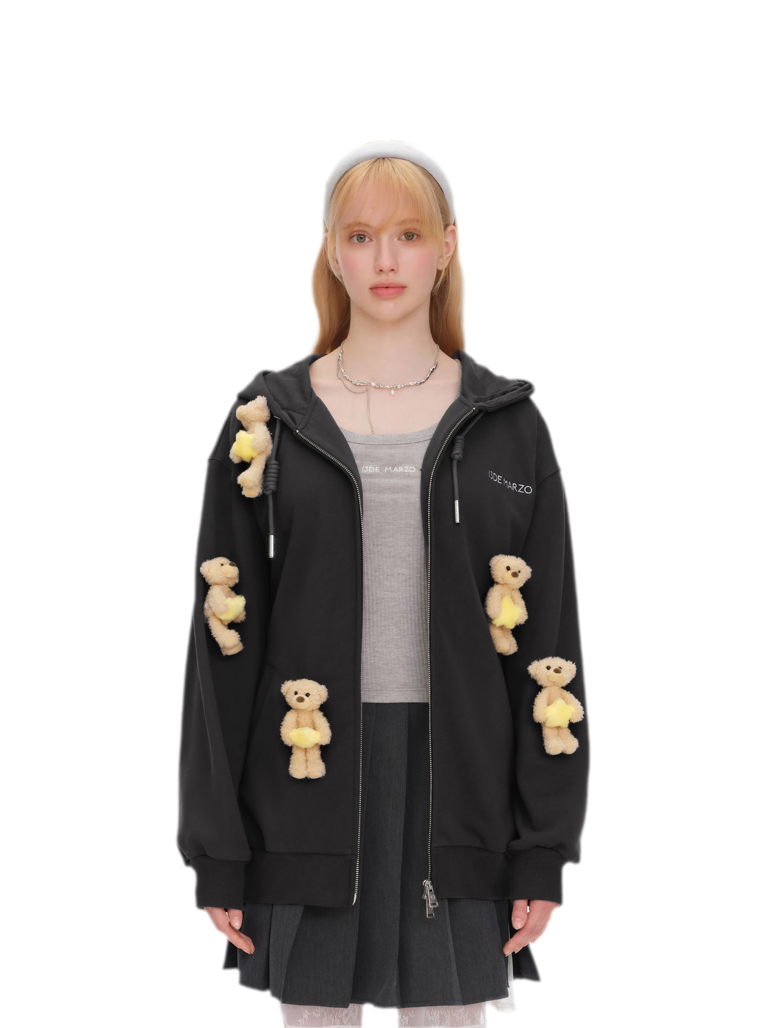 Bear Star Embroidered Hoodie