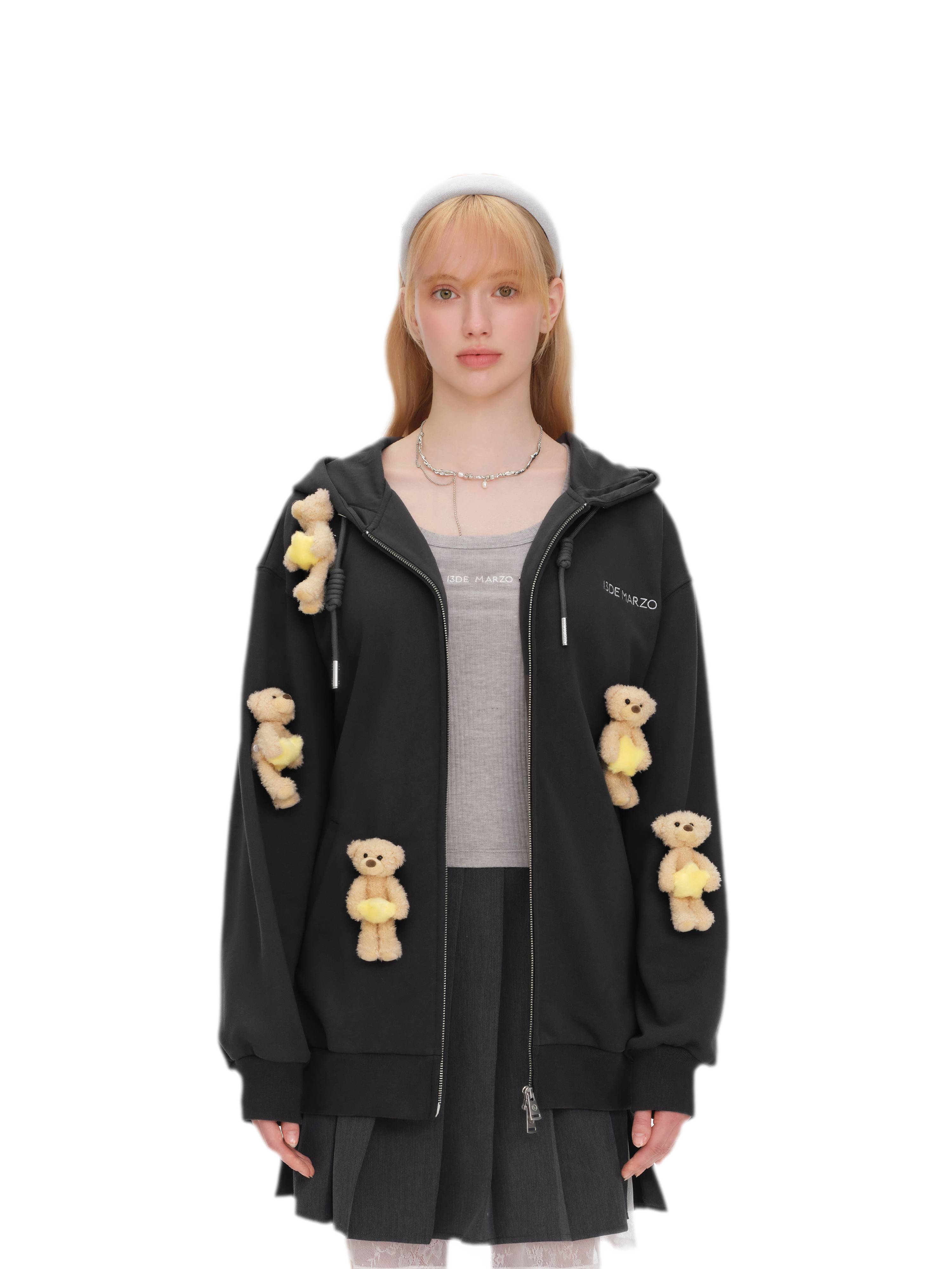 Bear Star Embroidered Hoodie