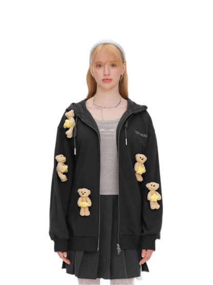 Bear Star Embroidered Hoodie