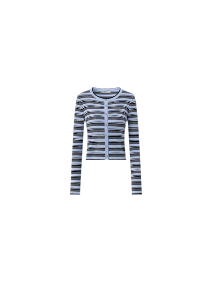 Contrast Stripe Slim Knit Cardigan