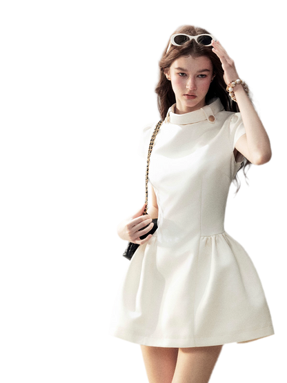 Satin A-Line Mini Dress